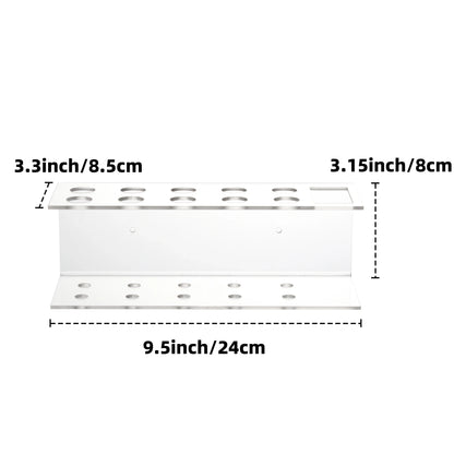 Acrylic Marker Pen Holder – Wall-Mounted 10-Slot Dry Erase Storage Rack for Office
