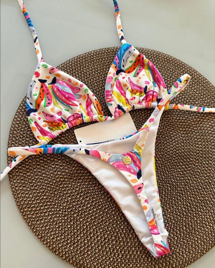 Women’s Leopard Print Bikini Set – Sexy Swimwear for Beach Vacation, Thong Bathing Suit & Summer Beachwear