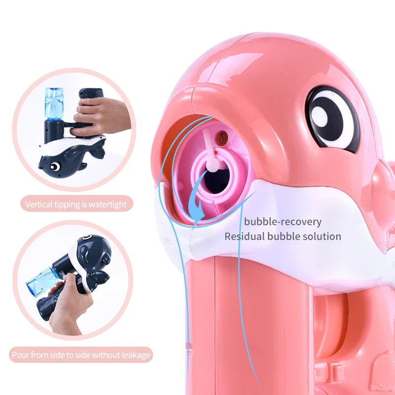 Whale Automatic Bubble Gun - Handheld Bubble Blower Toy for Summer Fun, Easter & Birthday Parties
