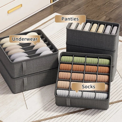 Underwear & Socks Cabinet Drawer Organizer – Wardrobe Storage Box for Clothes, Ties, Pants & Bras