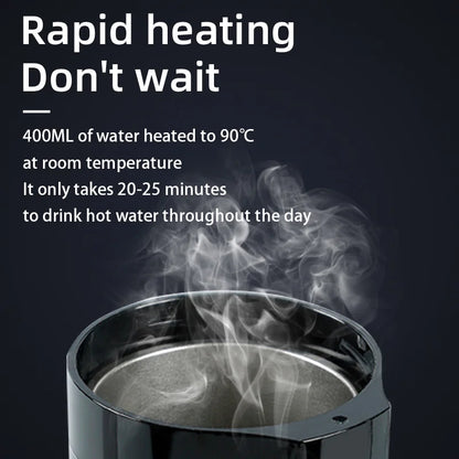 12V/24V Car Heating Cup Electric Kettle - Stainless Steel, Smart Temperature Control, Touch LCD Display - Travel Coffee Mug Warmer