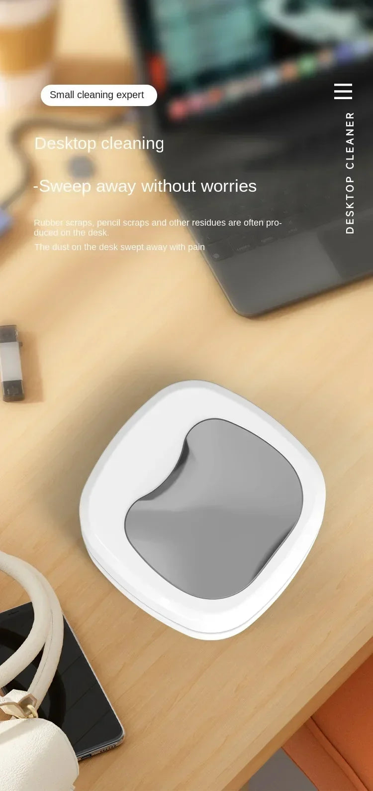 Wireless Handheld Mini Desktop Vacuum Cleaner – Keyboard Eraser, Electric Ash Cleaner, Compact & Portable