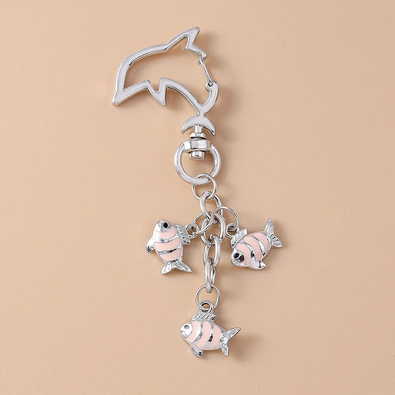 Summer Beach Shell Keychain – Octopus and Starfish Marine Life Pendant for Women, Girls, Handbag Decor, and Gifts
