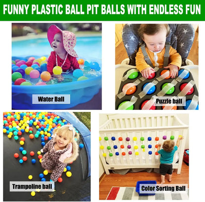 Colorful Baby Plastic Balls — Water Pool & Ocean Wave Balls with Basketball Hoop for Kids, Outdoor Tent Playhouse Toys