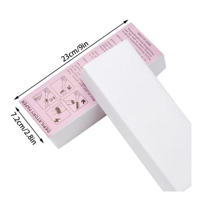 100PCS Disposable Thickened Nonwoven Wax Strips – Hair Removal Paper for Beauty & Salon Use