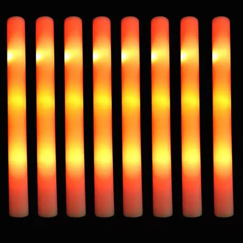 30 Pcs Foam LED Glow Sticks – Colorful Flashing Glow in the Dark Party Supplies for Weddings, Raves & Concerts