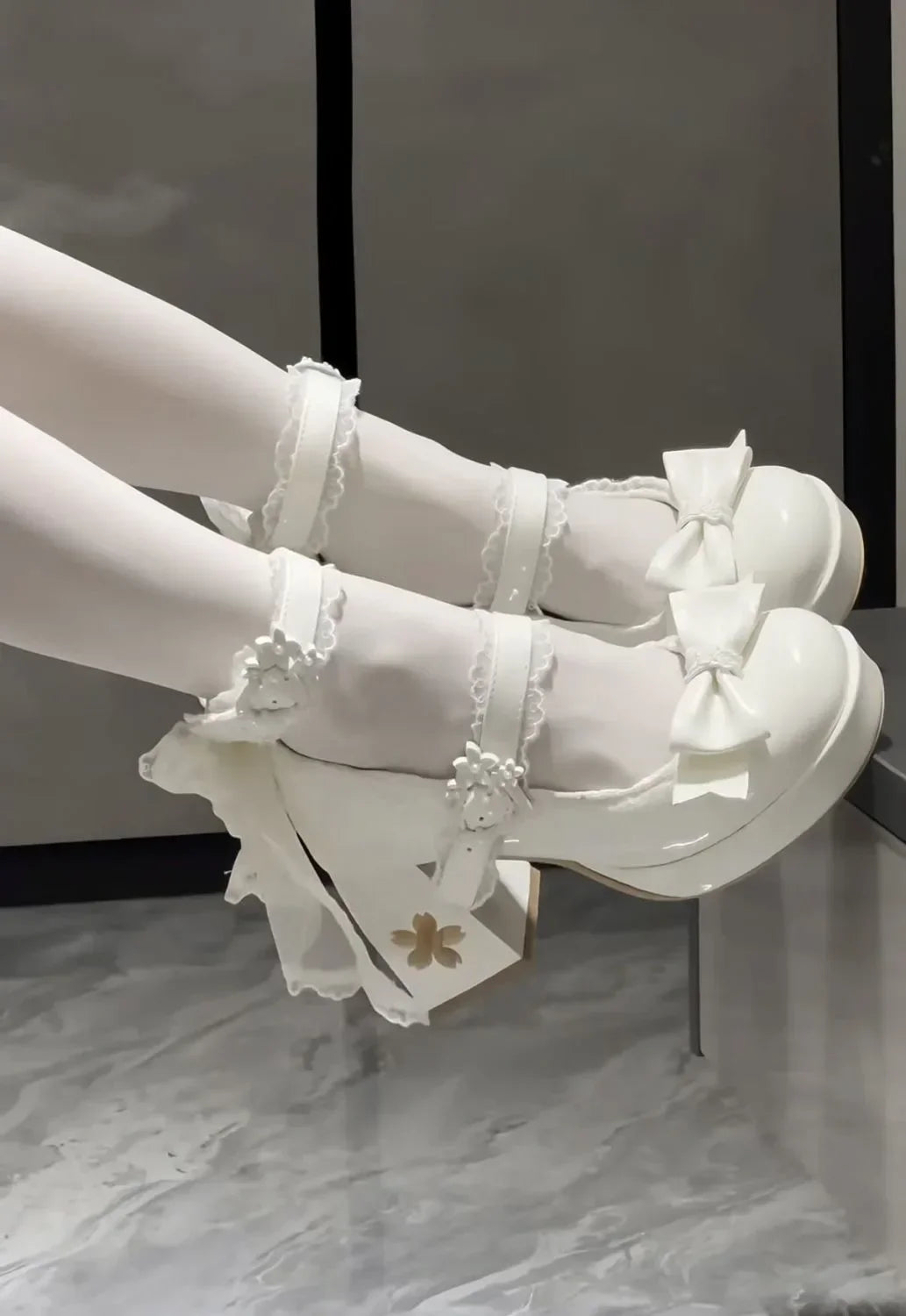 Lolita Butterfly Knot High Heels – Cute Platform Mary Jane Shoes for Girls, Students & Sakura Wedding Dress