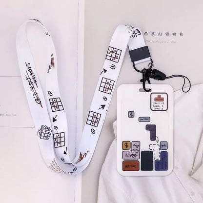 Game Player Men's Name Badge Holder – Lanyard Business Card & ID Card Holder with Hanging Neck Strap, Small Gift Case