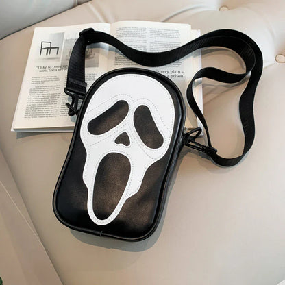 Halloween Ghost Crossbody Bag — Skull Shoulder Bag for Women & Girls, Y2K Punk Hiphop Skeleton Handbag