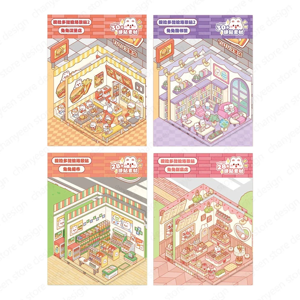 3D Cartoon DIY Landscaping Stickers - Miniature Scene Visual Stacking | Stress Relief Gift for Kids, Babies & Students