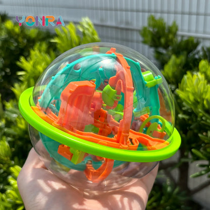 3D Puzzle Ball Maze Game - Steel Track Brain Teaser Toy with 100 Obstacles for Kids Birthday Gift