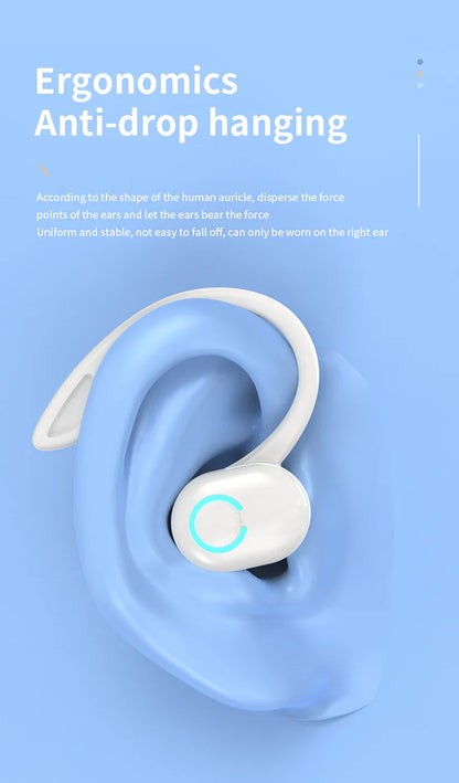 VAORLO Bluetooth 5.2 Ear-Hook Headphones – Mini HIFI Bass Wireless Earphones with Mic for Sports & Gaming