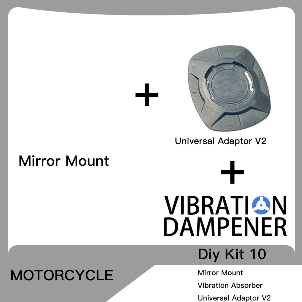 Motorcycle Handlebar Stem Fork Phone Mount — Vibration Dampener with MAG Universal Adapter, Wireless Charger & Mirror Brake Compatible
