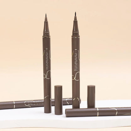 Waterproof Quick-Dry Liquid Eyeliner — Ultra-Fine Matte Black & Brown, Long-Lasting Silkworm Eye Makeup Gift