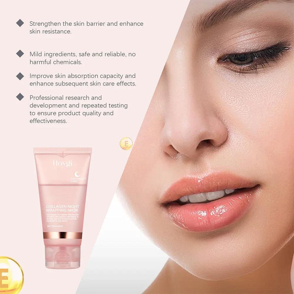 75g Collagen Night Peel-Off Mask – Moisturizing, Brightening & Firming Facial Mask for Hydrating, Smoothing & Skin Rejuvenation