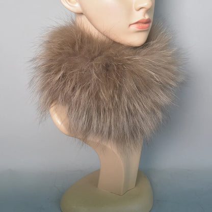 2025 Real Fox Fur Scarf and Headband – Luxury Winter Neck Warmer for Women, 100% Natural Fur, Elastic Ring Muffler