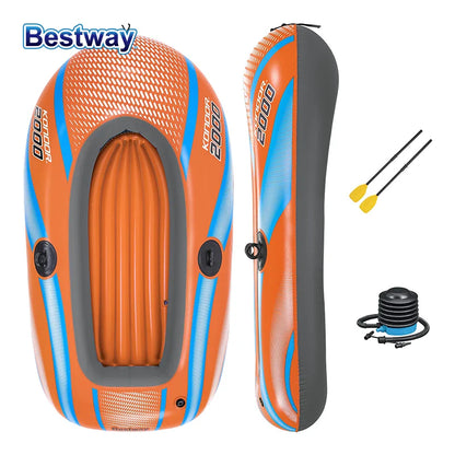 Bestway 61136/61140/61142/61146 Heavy-Duty Inflatable Kayak – 1-3 Person PVC Rafting Boat for Adventure & Thrilling Rides