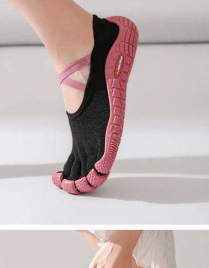 Gallonshark Five-Finger Split Toe Shoes – Lace-Up, Anti-Slip, Silent Soft Sole for Indoor Sports, Fitness, Yoga & Skipping Rope