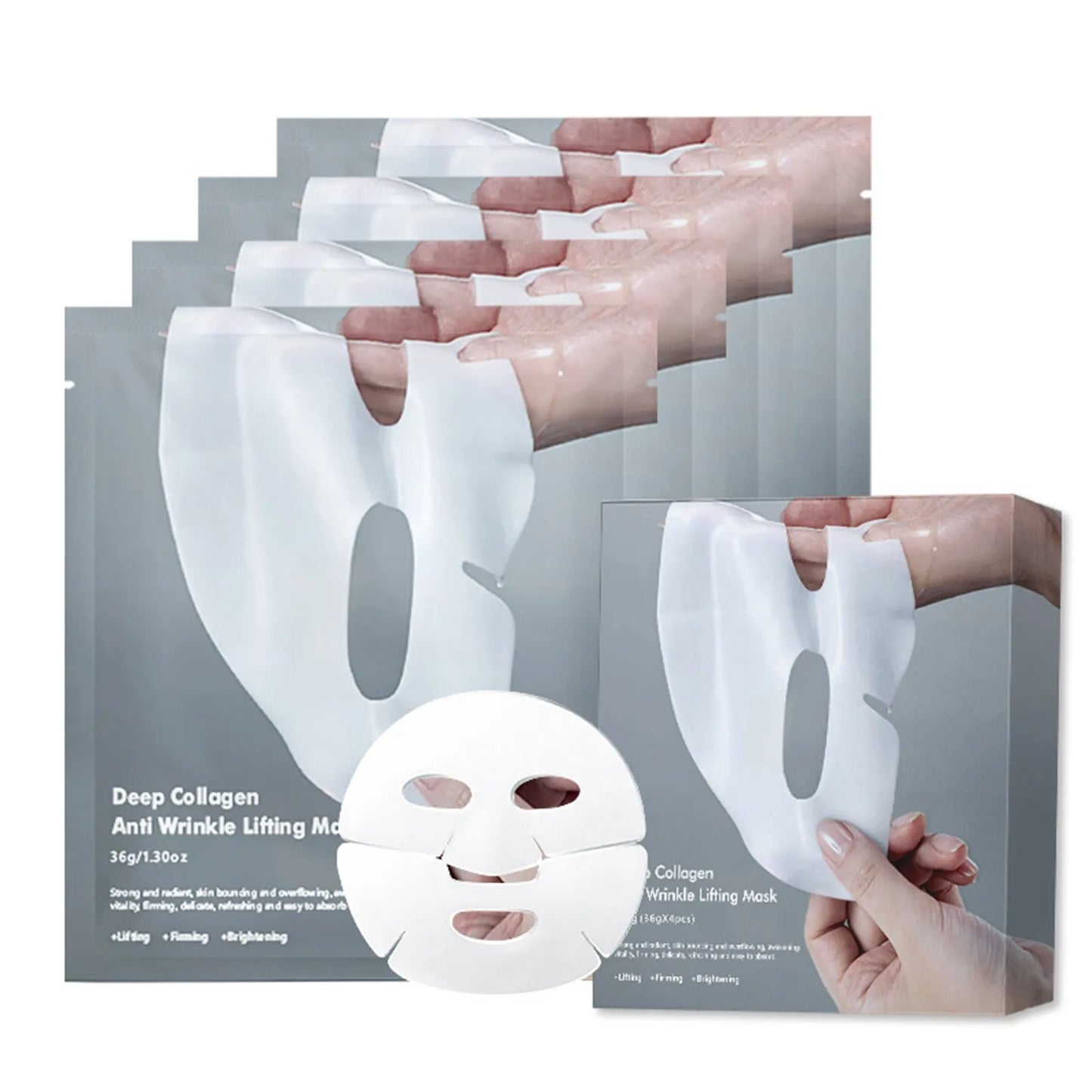 4pcs Collagen Face Mask – Deep Moisturizing & Nourishing, Firms Skin & Reduces Wrinkles