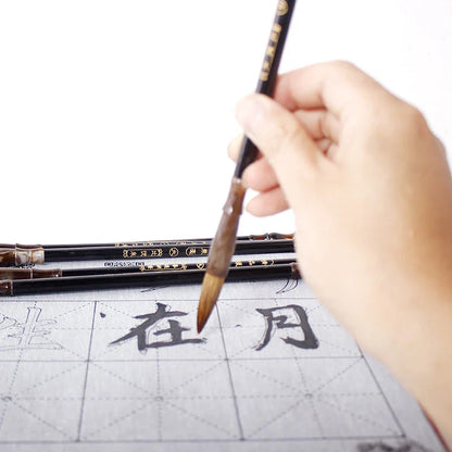 6PCS Chinese Calligraphy Brush Pen Set – Wool & Weasel Hair Brushes for Painting & Script Writing