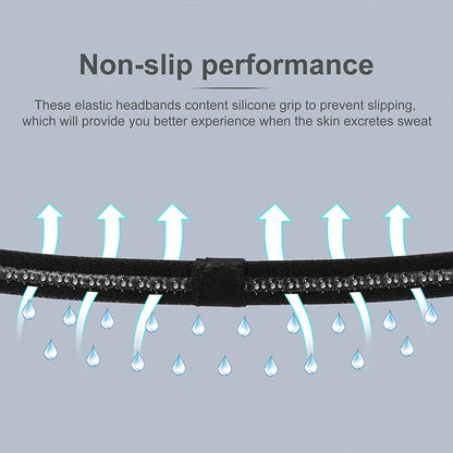 4 Pack Non-Slip Elastic Sports Headbands – Thick Sweatbands for Men & Women, Exercise & Outdoor Use