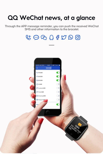 Multifunctional Y68 Smartwatch — Bluetooth Phone, Music, Fitness & Sports Tracker with Sleep Monitor for Men & Women, D20 Model