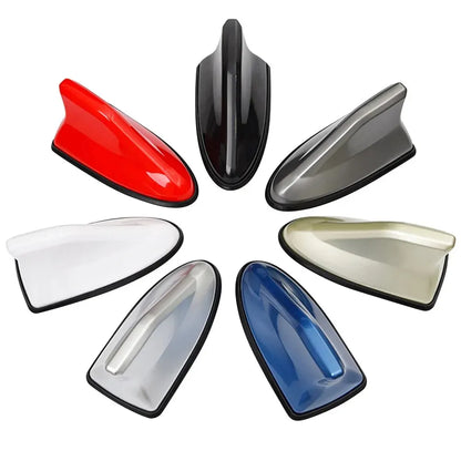Waterproof Shark Fin Roof Decorative Car Radio Antenna - Universal Design with Adhesive Tape Base, FM/AM Radio Function