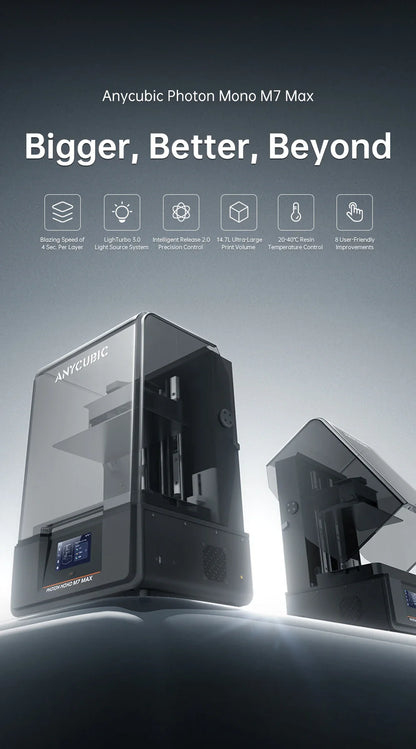 ANYCUBIC Photon Mono M7 Max 3D Printer — Ultra-Large 14.7L LCD Resin Printer with 298x168x300mm Build Volume