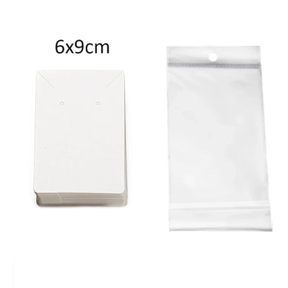 50 Sets Earring & Necklace Display Cards with Self-Seal Kraft Paper Bags – DIY Jewelry Packaging