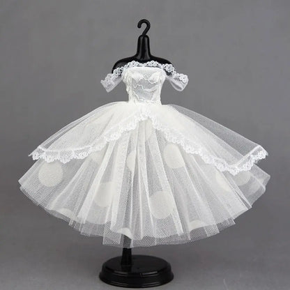 Mini Black Princess Doll Dress – Multilayer Lace Tutu Party Outfit for Blythe & BJD Dolls