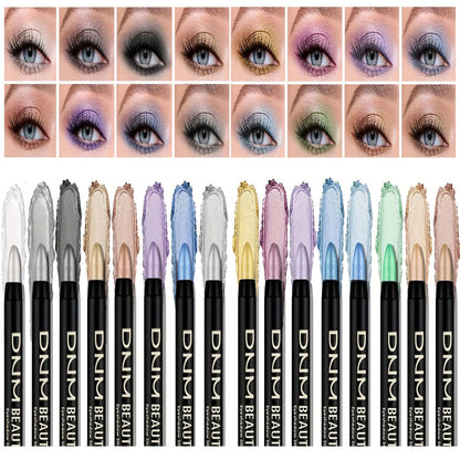 16 Colors Pearlescent Waterproof Eyeliner – Glitter, Long-Lasting & Non-Smudge Eye Makeup