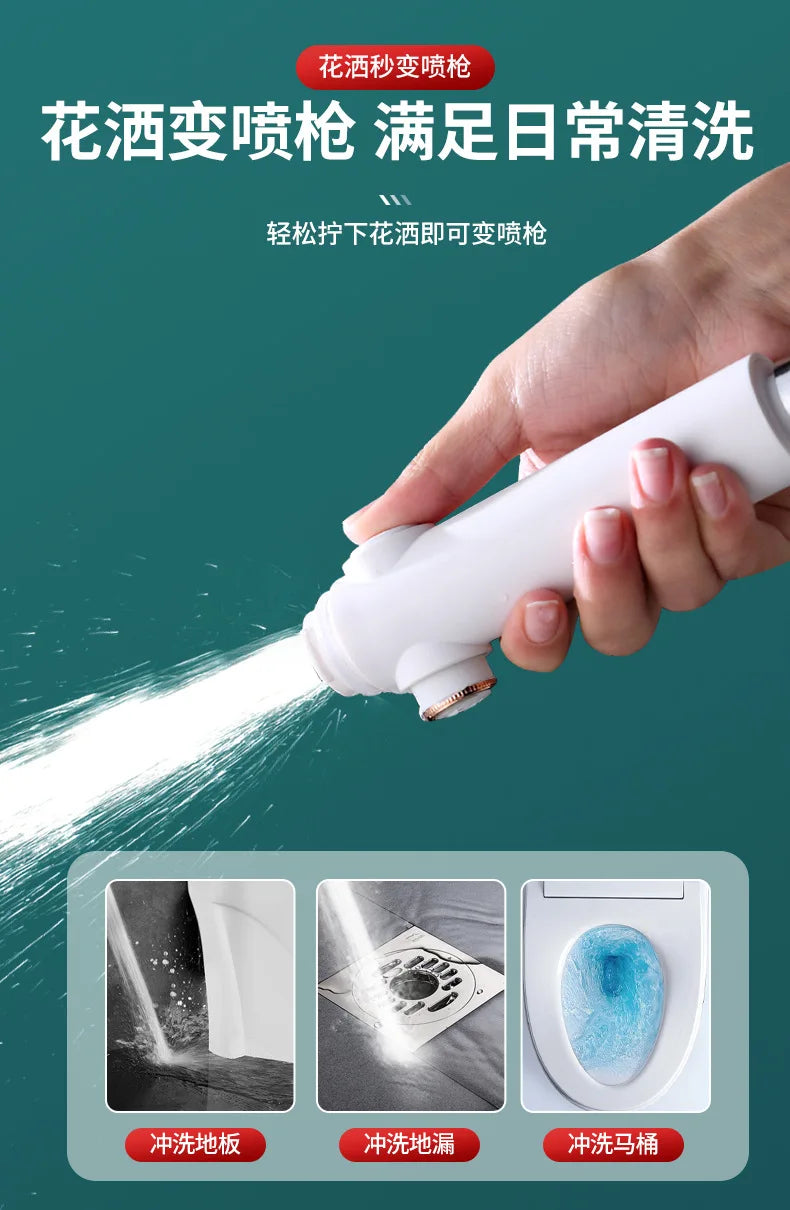 High Pressure Shower Head with 3 Modes – Adjustable Water-Saving Spray & One-Key Stop Nozzle for Bathroom Faucet Accessories