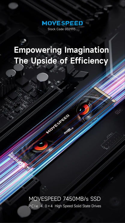 MOVESPEED PCIe 4.0 NVMe M.2 2280 SSD – Up to 7450MB/s Internal Solid State Drive for PS5 & Gaming PC (1TB / 2TB / 4TB)