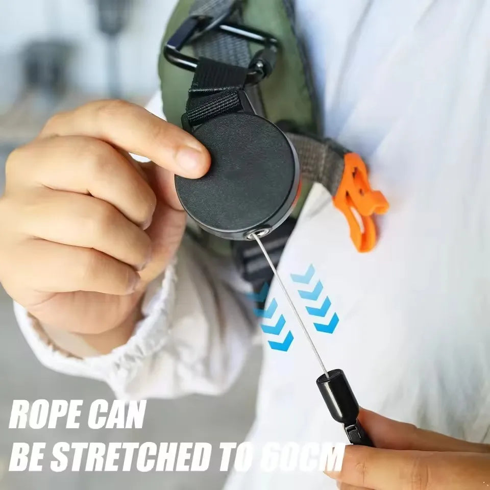 Retractable Anti-Theft Phone Holder – Smartphone Safety Lanyard with Carabiner, Anti-Drop Harness for Hiking & Cycling