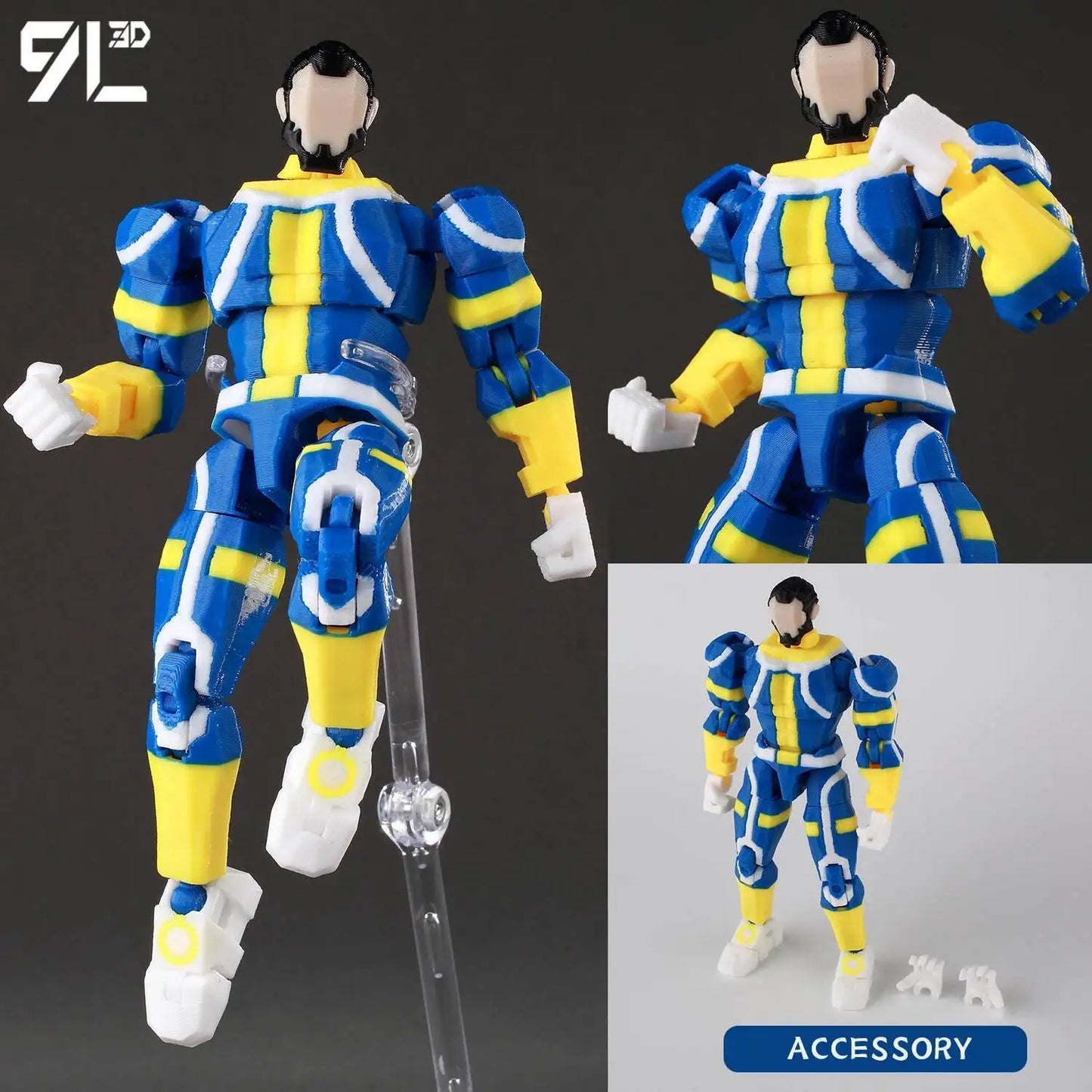 9L3D Lucky 13 Invincible Boy Action Figure – 3D Printed Multi-Jointed Poseable Anime Collectible Model Toy Gift