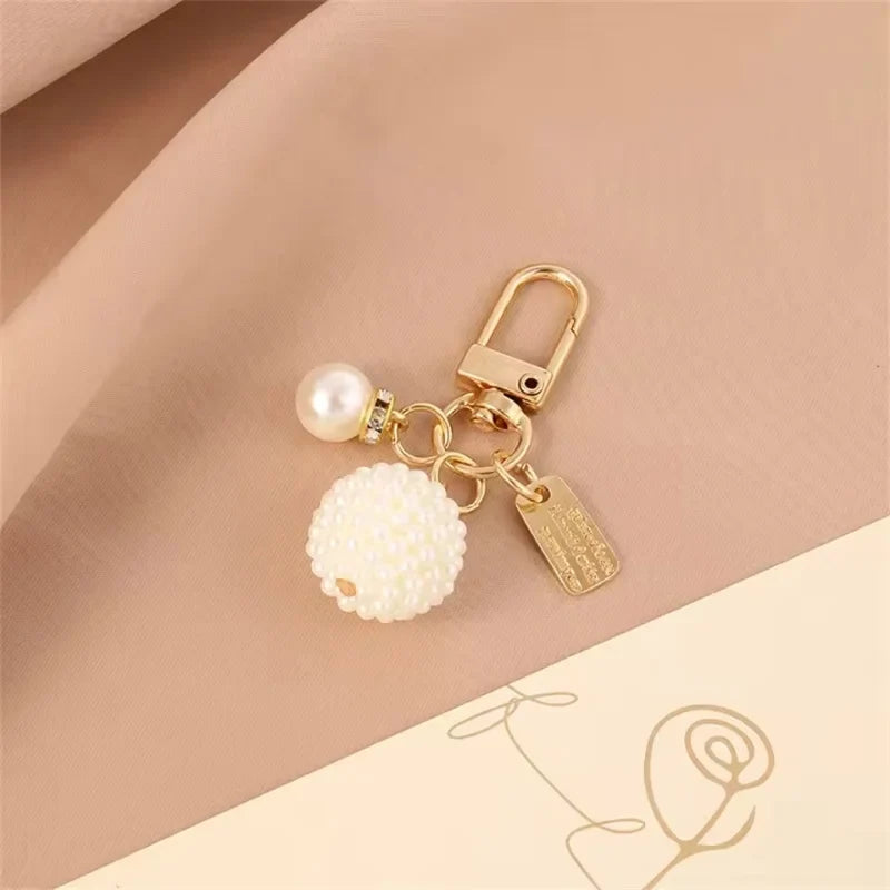 Pearl Keychain - Elegant DIY Pendant Accessory for Car Keys, Bags & Stylish Gifts