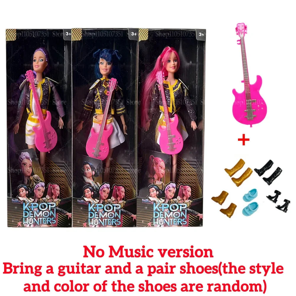 K-Pop Demon Hunters Humanoid Dolls — Mira, Rumi & Zoey (Music & No-Music) | Articulated Christmas Gift Box