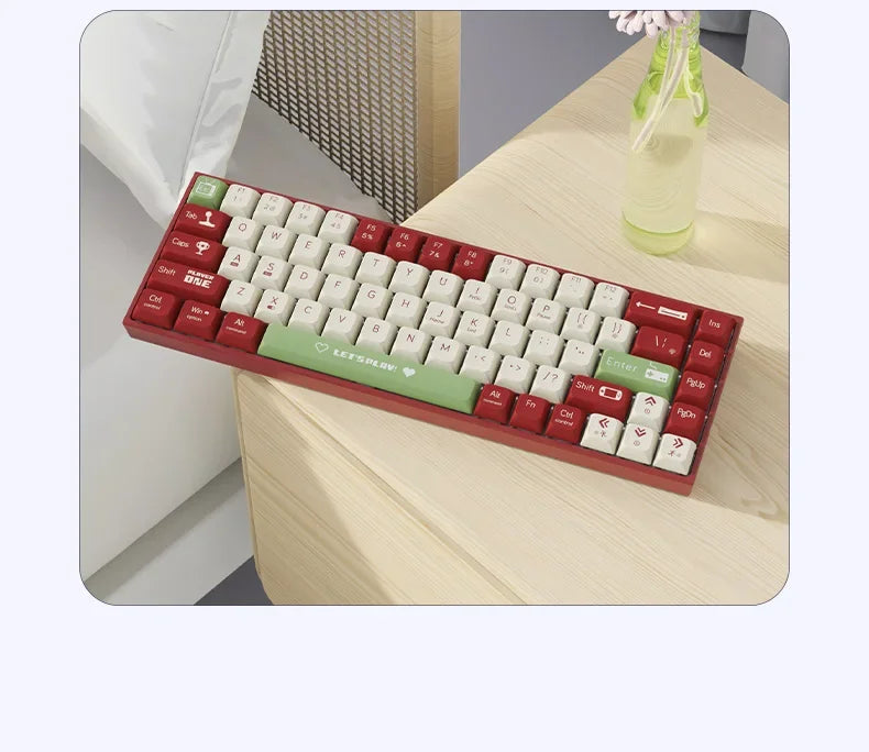 AJAZZ AK680 Mechanical Keyboard – 68 Key Wired/Wireless Bluetooth Gamer Keyboard with Hot-Swap Custom Gasket for PC and Laptop