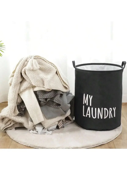 Cotton & Linen Foldable Laundry Basket — Waterproof Household Storage for Clothes, Toys, and Laundry Supplies