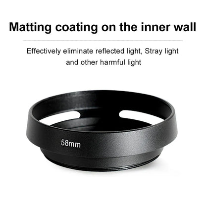 37-62mm Metal Hollow Camera Lens Hood — Compatible with Fuji Nikon Pentax Sony Olympus Canon