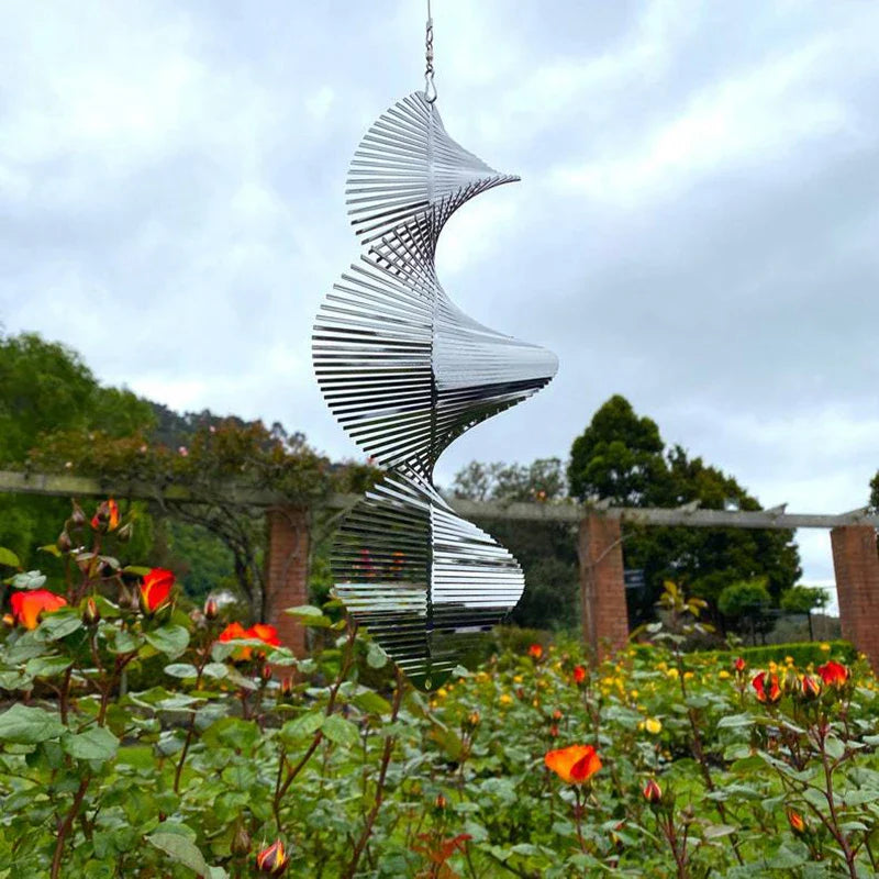 3D Rotating Wind Chime Spinner – Spiral Pendant with Bell for Patio, Garden & Outdoor Home Decor