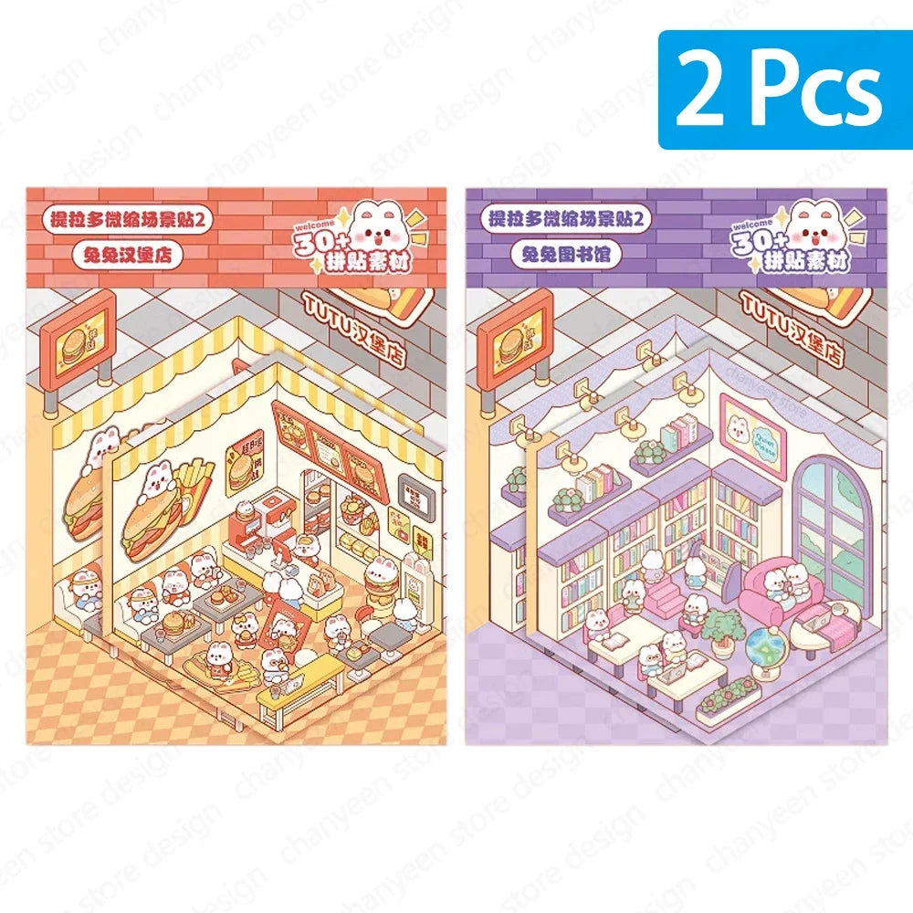 3D Cartoon DIY Landscaping Stickers - Miniature Scene Visual Stacking | Stress Relief Gift for Kids, Babies & Students
