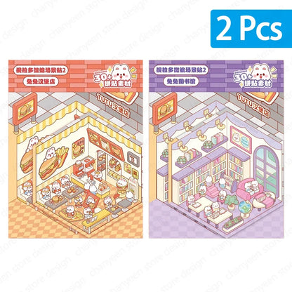3D Cartoon DIY Landscaping Stickers - Miniature Scene Visual Stacking | Stress Relief Gift for Kids, Babies & Students