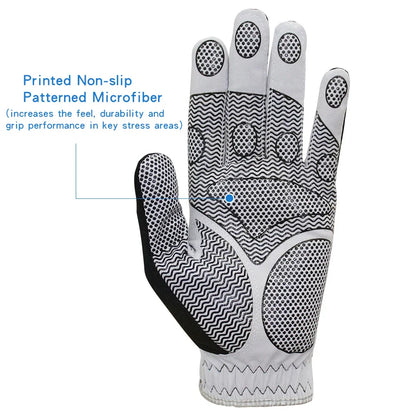 Efunist Men’s Golf Glove – Left Hand, Breathable 3D Mesh, Non-Slip Microfiber Grip, Black (1 Pc Pack)