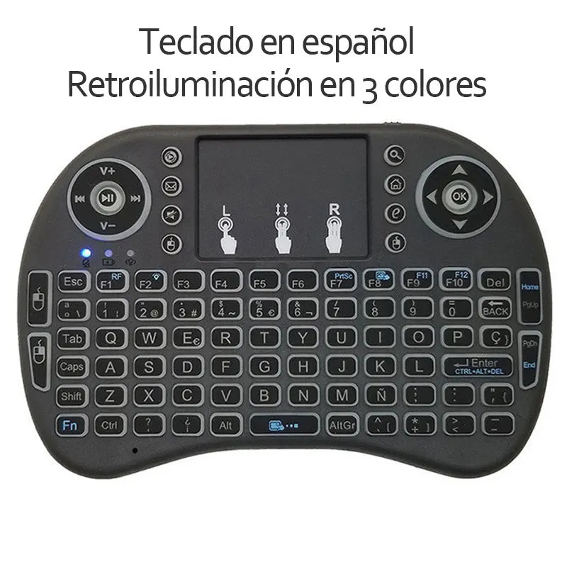 2.4G Air Mouse Remote — Colorful Backlight Touchpad Keyboard for Android TV Box & PC I8 Mini Wireless