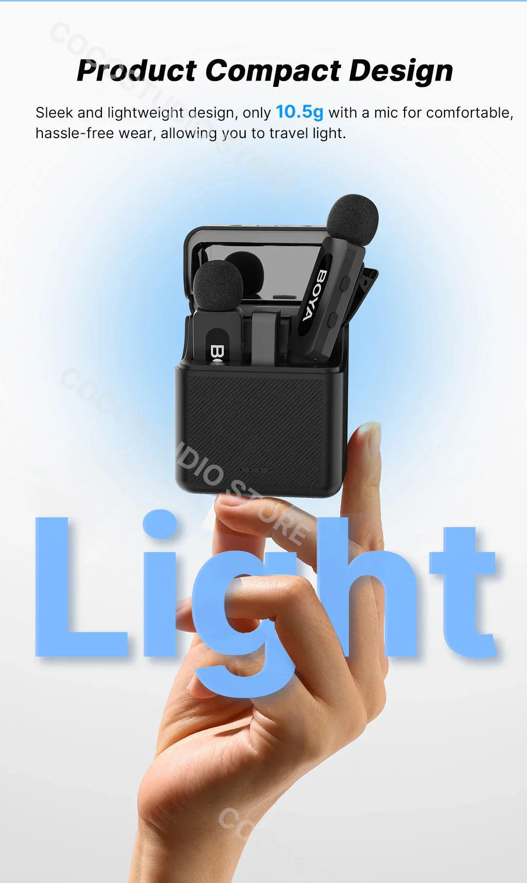 BOYA BY-V3 Wireless Lavalier Microphone – Lapel Mic for iPhone, iPad, Android, USB-C, Gaming, Video Recording & Streaming