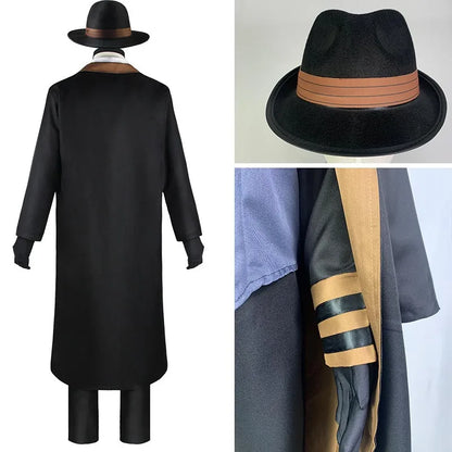 Nakahara Chuuya Cosplay Costume — Hat, Uniform, Trench Coat & Pants, Big Size Outfit for Halloween & Comic Con