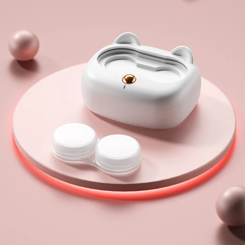 Portable Ultrasonic Contact Lens Cleaner Case – Removable Box Cleaning Machine for Removing Tear Protein & Lens Hygiene Care