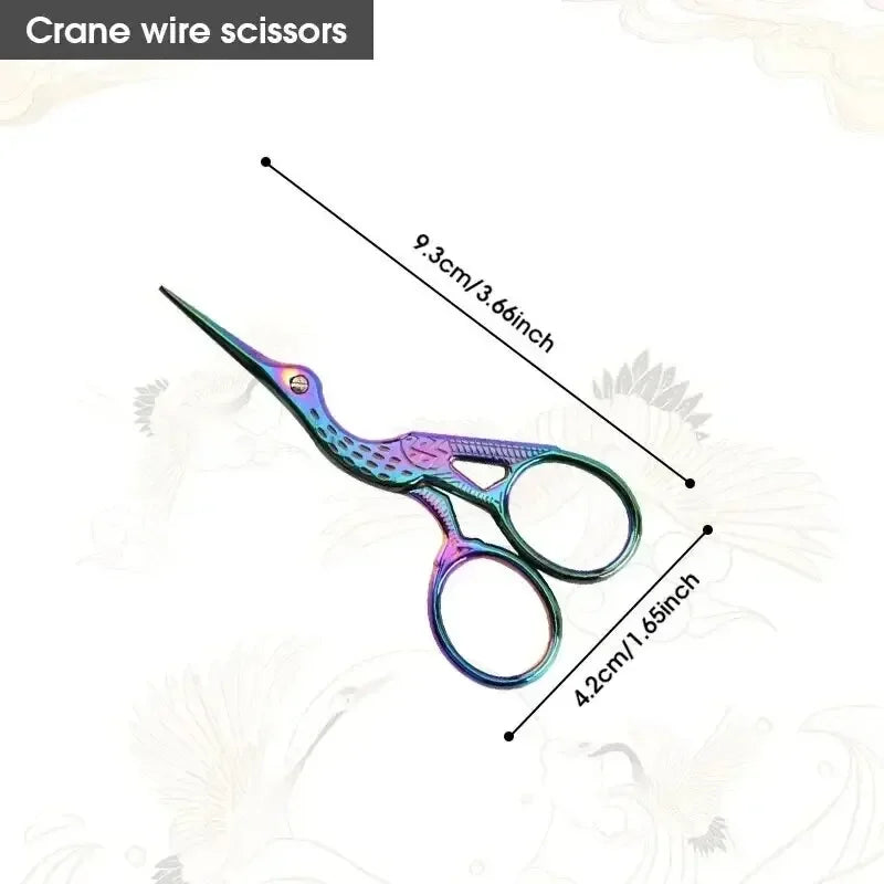Rainbow Stork Embroidery Scissors – Stainless Steel Small Craft Scissors, Dressmaker Shears for Sewing & Embroidery