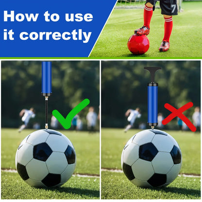 Portable Multifunctional Ball Pump with Needle & Nozzle - Inflator for Football, Basketball, Volleyball & Swimming Balls